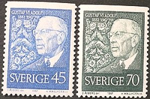 画像1: スウェーデン 1967年グスタフ6世生誕85年　切手