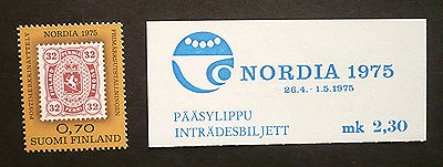 画像1: フィンランド切手　NORDIA 1975年　ヘルシンキ切手展覧会　記念切手と入場券