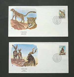 画像1: フィンランド 1989年 ヘルシンキ動物園FDC封筒　【切手と記念印スタンプが付いた記念封筒】　2枚セット