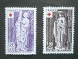 画像2: フランス切手　1976年　赤十字切手　ブル教会の彫刻　2種 (2)