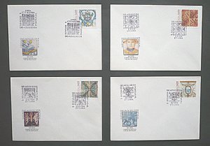 画像1: ポルトガル切手 1984年 アズレージョ  アートタイル　FDC　4枚セット 【切手と記念印スタンプが付いた記念封筒】