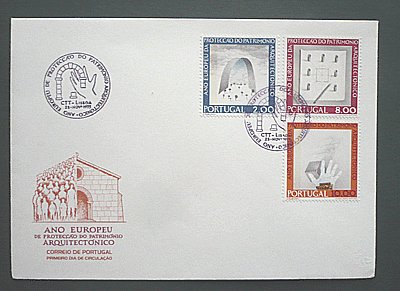 画像1: ポルトガル切手 1975年　建築遺産年　FDC　 【切手と記念印スタンプが付いた記念封筒】