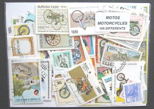 画像2: 世界　オートバイ　バイク 切手100