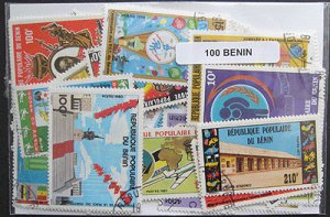 画像1: ベナン共和国切手セット100