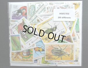 画像1: 世界の昆虫など切手セット200