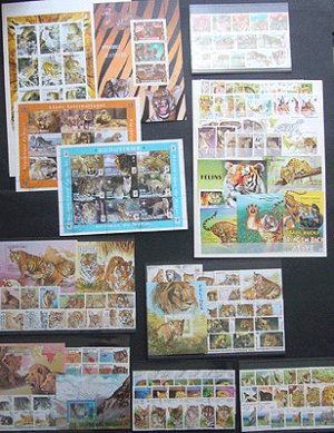 画像4: 世界 ライオン トラ チーター ネコ科 動物 切手 セット