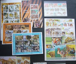 画像2: 世界 ライオン トラ チーター ネコ科 動物 切手 セット