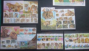 画像3: 世界 ライオン トラ チーター ネコ科 動物 切手 セット