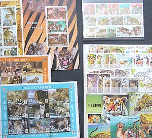 画像5: 世界 ライオン トラ チーター ネコ科 動物 切手 セット