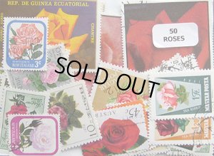 画像1: 世界 バラ 花 切手セット50