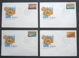 画像1: ロシア　旧ソ連切手　1981年 船　FDC封筒４枚セット 【切手と記念印スタンプが付いた記念封筒】