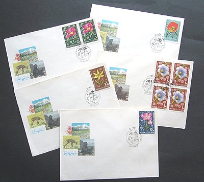 画像1: ロシア　旧ソ連切手　1974年 花　FDC封筒5枚セット 【切手と記念印スタンプが付いた記念封筒】