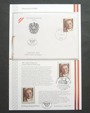 画像3: オーストリア切手　1990年　ヨーゼフ　フリードリヒ生誕100周年　切手及びFDC封筒付き