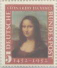 画像1: ドイツ切手　1952年　モナリザ　レオナルド・ダ・ビンチ誕生　1種 (1)