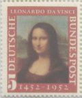 ドイツ切手　1952年　モナリザ　レオナルド・ダ・ビンチ誕生　1種