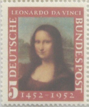 画像1: ドイツ切手　1952年　モナリザ　レオナルド・ダ・ビンチ誕生　1種