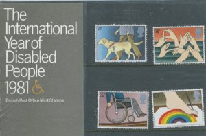 画像2: そのまま飾れる黒台紙付 【プレゼンテーションパック】イギリス切手　1981年国際障害者年