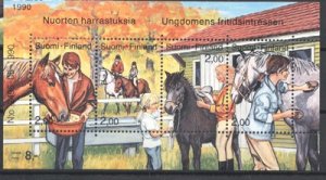 画像1: フィンランド切手　1990年　馬　【小型シート】
