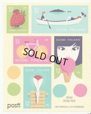 画像1: フィンランド切手  2015年　夏　アイスクリーム　5種　【小型シート】
