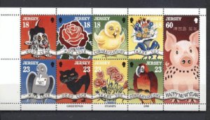 画像1: ジャージー島 切手 1985年　9種　グリーテング　シート