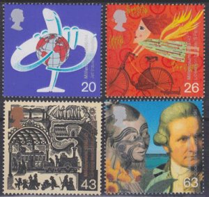 画像1: イギリス切手　1999年　千年紀　旅行　4種