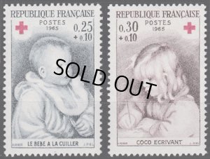 画像1: フランス切手　1965年　赤十字　ルノワール　絵画　２種