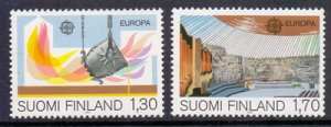 画像1: フィンランド切手　1983年　ヨーロッパ フラッシュ製錬 教会　２種