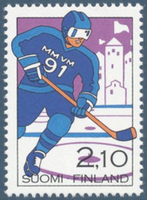 画像1: フィンランド切手　1991年　アイスホッケー　スポーツ　1種