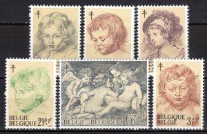 画像1: ベルギー切手 1963年 ルーベンス　絵画　子供　赤十字　6種