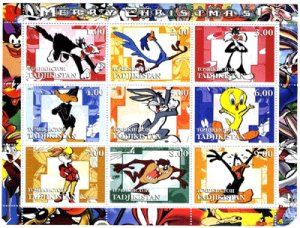 画像1: タジキスタン切手　2001年　バックスバニー　アニメ　シート