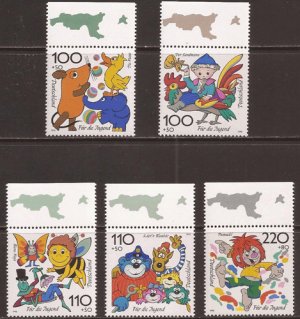 画像1: ドイツ切手　1998年　青少年福祉　テレビアニメ　コミック　5種