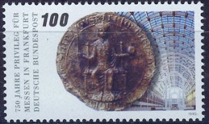 画像1: ドイツ切手　1990年　フランクフルト見本市750年　1種