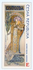 画像1: チェコ切手　2010年　絵画　ミュシャ生誕150年　1種 (1)