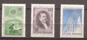 画像1: フィンランド切手 1955年 フィンランドの電信 オットー・ナイベルグ 3種