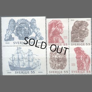 画像1: スウェーデン切手　1969年　戦艦バサ号と船内の装飾具　6種