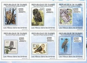 画像3: ギニア切手　2009年　切手の中の切手　フクロウ　鳥　猛禽類　小型シート