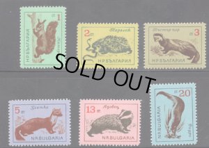 画像1: ブルガリア切手　1963年　動物　リス　ハリネズミ　6種