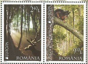 画像1: ルーマニア切手 　2011年　森林　アカシカ　アカリス　2種