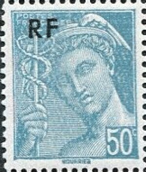 画像2: フランス切手　1944年　ローマ神話　メルクリウス　50　普通切手シリーズ