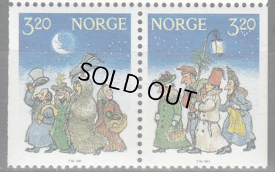 画像1: ノルウェー切手　1991年 クリスマス 　2種