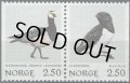 ノルウェー切手　1983年 　鳥　カオジロガン　2種