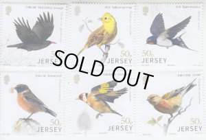 画像1: ジャージー島 切手 2018年　中国　鳥　キアオジ　6種