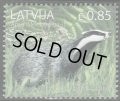 ラトビア切手　2017年　ヨーロッパアナグマ　1種