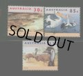 オーストラリア切手　1994年　オーストラリア原産の野生生物　イリエワニ　コシグロペリカン　3種