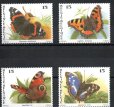 画像1: ベルギー切手　1993年　蝶　ヨーロッパアカタテハ　イリスコムラサキ　4種 (1)