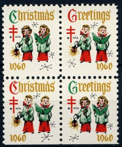 画像1: アメリカ　1960年　クリスマスシール　