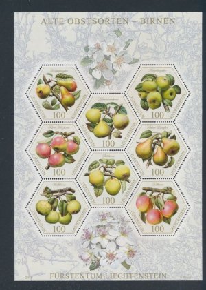 画像1: リヒテンシュタイン　2016年　果物の品種　梨　フルーツ　8種　シート