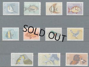 画像1: 南アフリカ切手　1974年　魚　鳥　ダルマワシ　キノドミドリヤブモズ　ツノダシ　11種