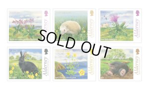 画像1: オルダーニー切手　2015年　花　ハリネズミ　クロウサギ　6種