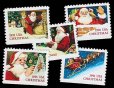 画像1: アメリカ切手  1991年　クリスマス　サンタ　5種 (1)